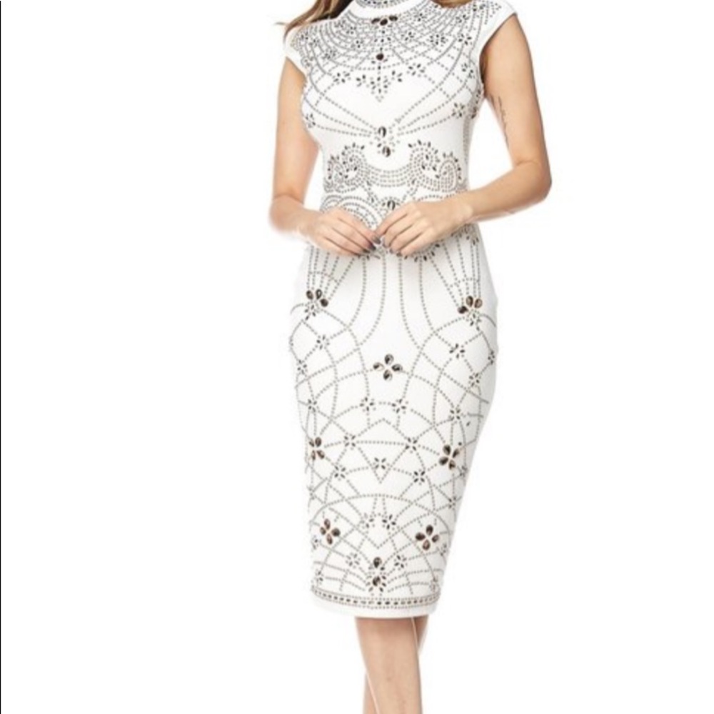 WHITE MIDI DRESS - Picture 4 of 6